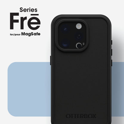 OtterBox Fre Case for iPhone 15 Pro for MagSafe, Waterproof (IP68), Shockproof, Dirtproof, Sleek and Slim Protective Case with Built in Screen Protector, x5 Tested to Military Standard, Black