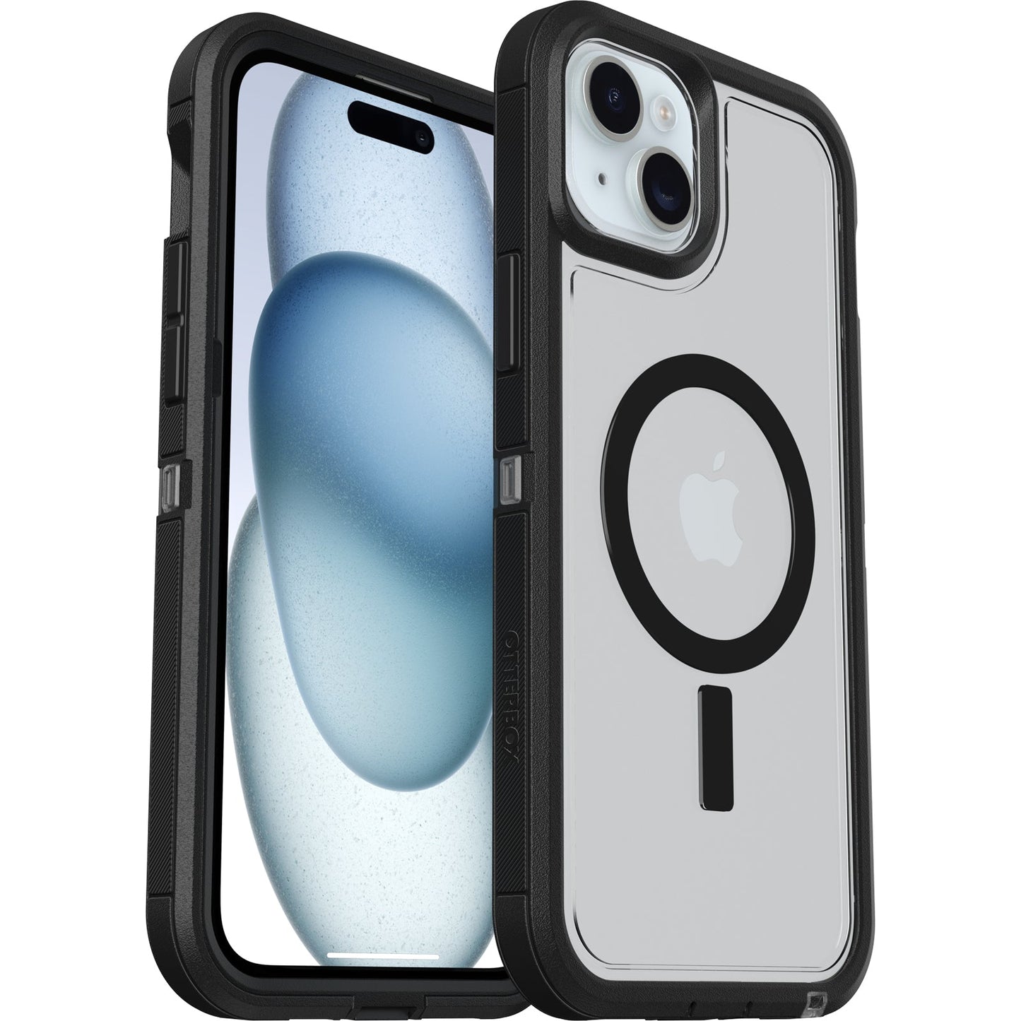 OtterBox Defender XT Case for iPhone 15 Plus/ iPhone 14 Plus with MagSafe, Shockproof, Drop Proof, Ultra-Rugged, Protective Case, 5X Tested to Military Standard, Dark Side-Clear