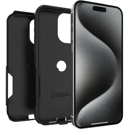 OtterBox Commuter Case for iPhone 15 Pro Max, Shockproof, Drop Proof, Rigid, Shockproof, Drop Proof, Wireless Charging Compatible, Black