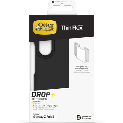OtterBox Thin Flex Case for Samsung Galaxy Z Fold5 Series, Shockproof, Drop Proof, 3X Tested to Military Standard, Ultra-Slim Folding, Wireless Charging Compatible, Black